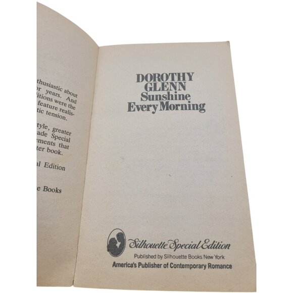 Vintage Romance Paperback Sunshine Every Morning Dorothy Glenn Silhouette #242 - Picture 4 of 13